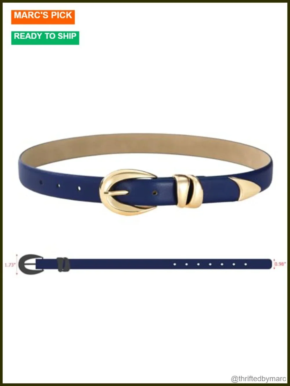 Faux Leather Belt with Gold Buckle for Jeans and Dresses